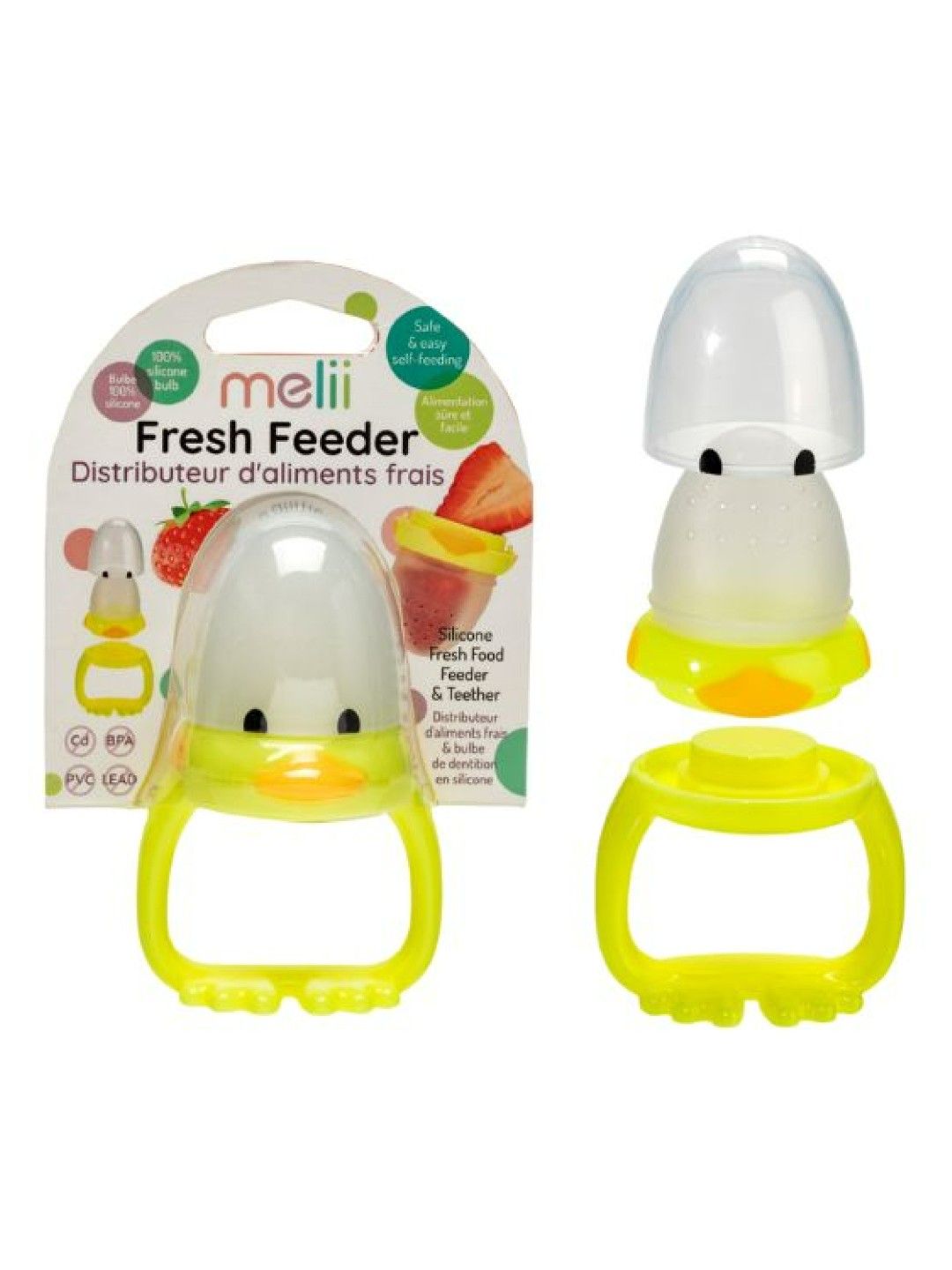 Baby Transparent Feeder With Duck Shape Lid In Light Green Color main image 0